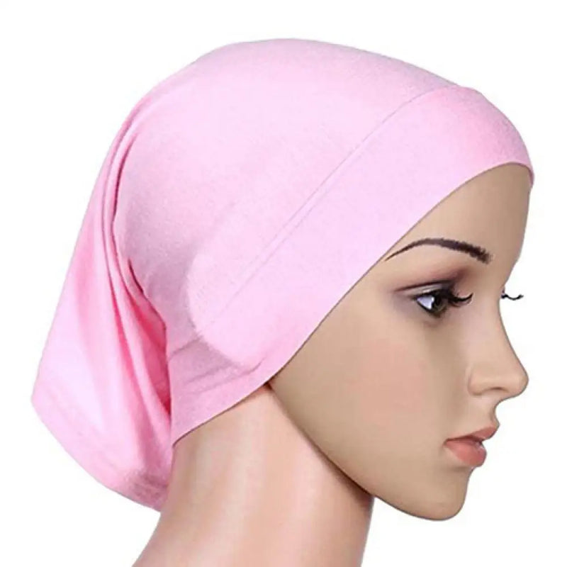 Women Hijabs Muslims Solid Color Cotton Cap Elastic