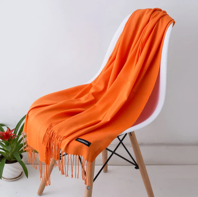 GYori Solid Color Women Scarf Winter Hijabs