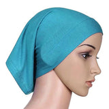 Women Hijabs Muslims Solid Color Cotton Cap Elastic