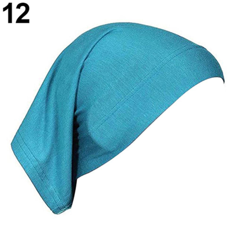 Women Hijabs Muslims Solid Color Cotton Cap Elastic