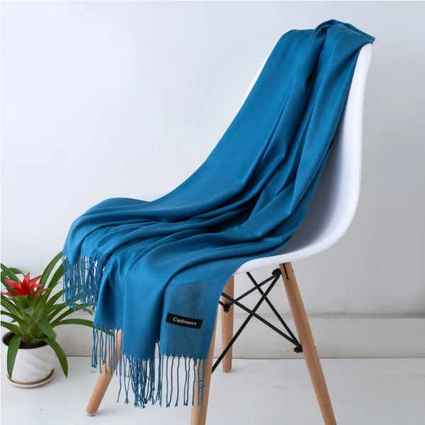 GYori Solid Color Women Scarf Winter Hijabs