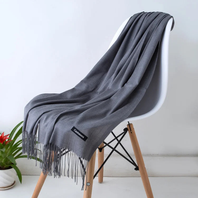 GYori Solid Color Women Scarf Winter Hijabs