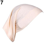 Women Hijabs Muslims Solid Color Cotton Cap Elastic