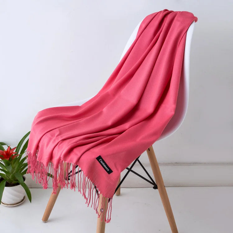 GYori Solid Color Women Scarf Winter Hijabs