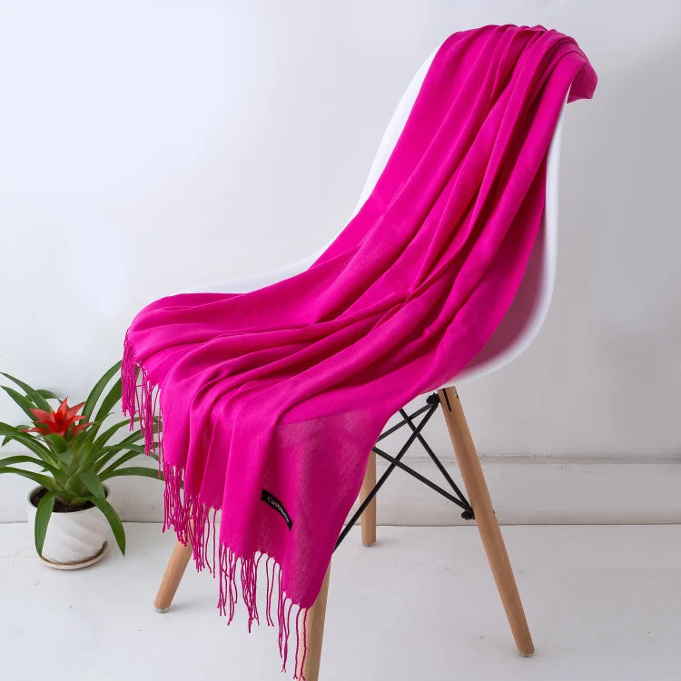 GYori Solid Color Women Scarf Winter Hijabs