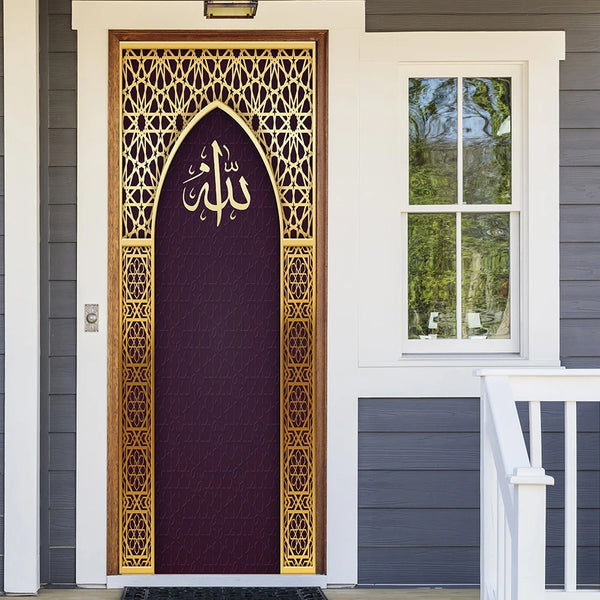Arabic Style Religious Door frame Papier Peint Mural 3D Home Decor Living Room Door Wall Stickers Peel & Sticker Vinly Wallpaper