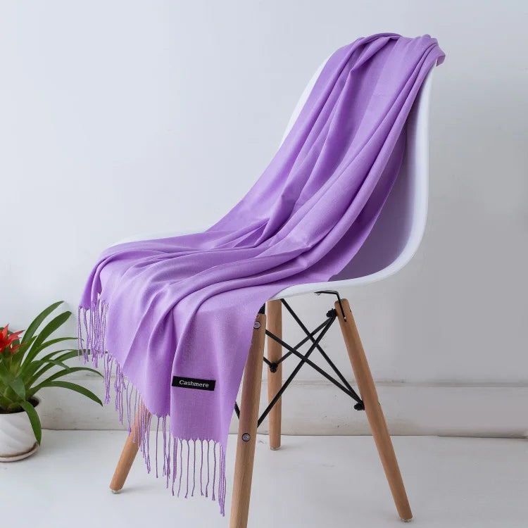 GYori Solid Color Women Scarf Winter Hijabs