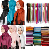 GYori Solid Color Women Scarf Winter Hijabs
