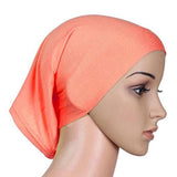 Women Hijabs Muslims Solid Color Cotton Cap Elastic
