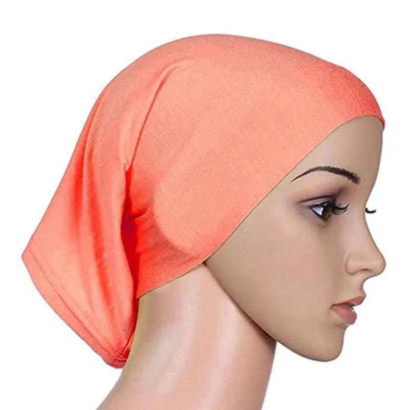Women Hijabs Muslims Solid Color Cotton Cap Elastic