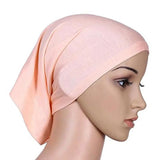 Women Hijabs Muslims Solid Color Cotton Cap Elastic