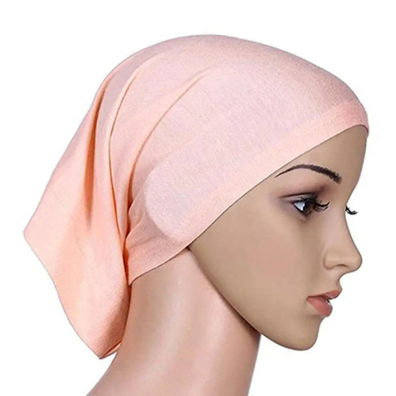Women Hijabs Muslims Solid Color Cotton Cap Elastic
