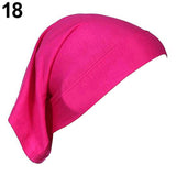Women Hijabs Muslims Solid Color Cotton Cap Elastic