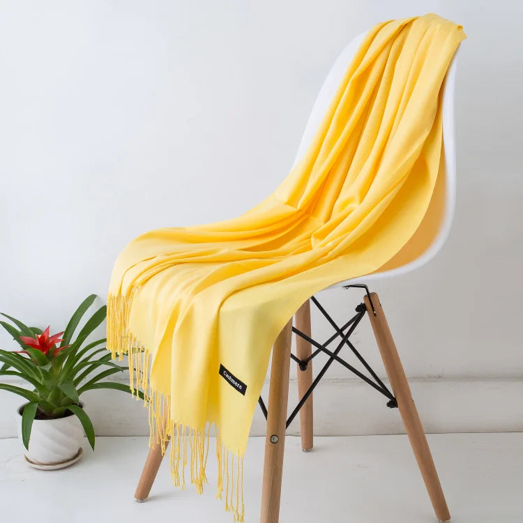 GYori Solid Color Women Scarf Winter Hijabs
