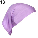 Women Hijabs Muslims Solid Color Cotton Cap Elastic