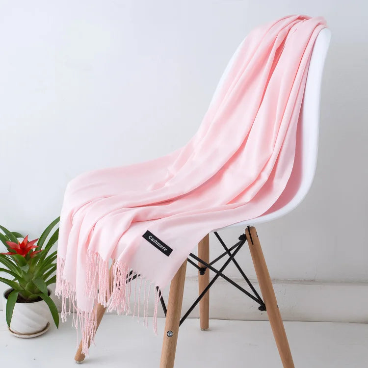 GYori Solid Color Women Scarf Winter Hijabs