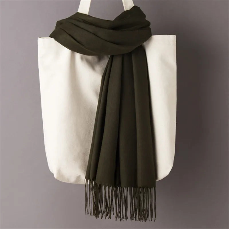 GYori Solid Color Women Scarf Winter Hijabs