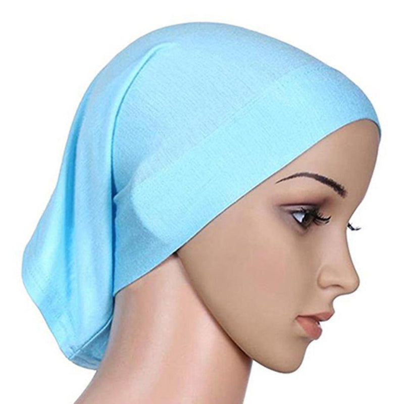 Women Hijabs Muslims Solid Color Cotton Cap Elastic