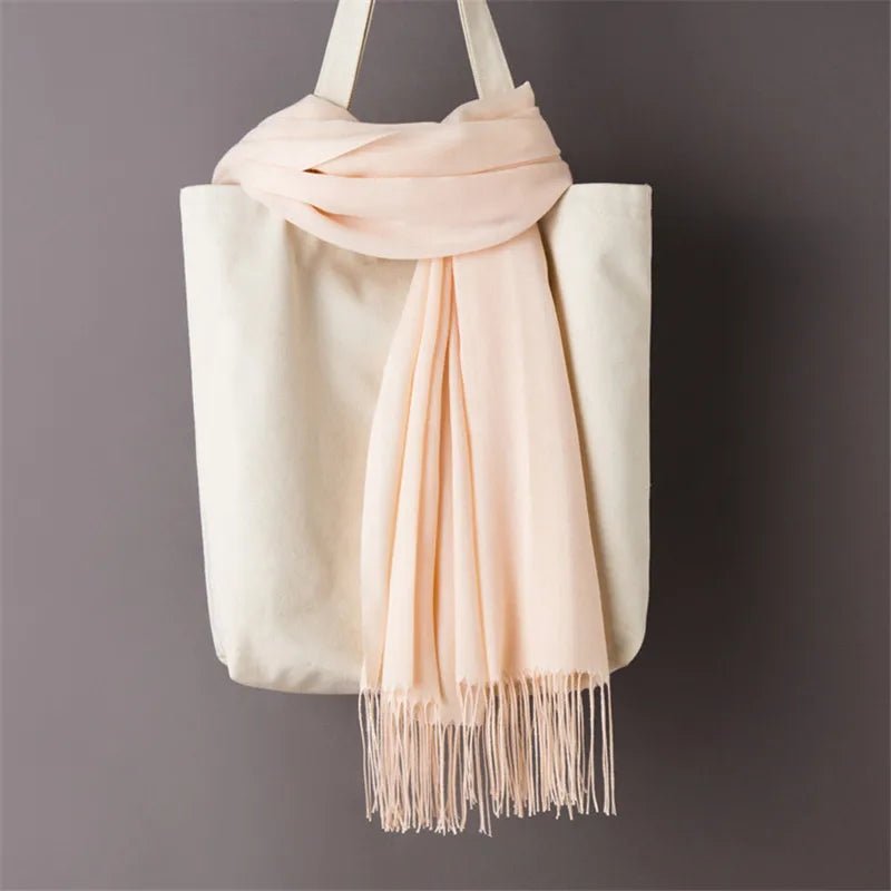 GYori Solid Color Women Scarf Winter Hijabs
