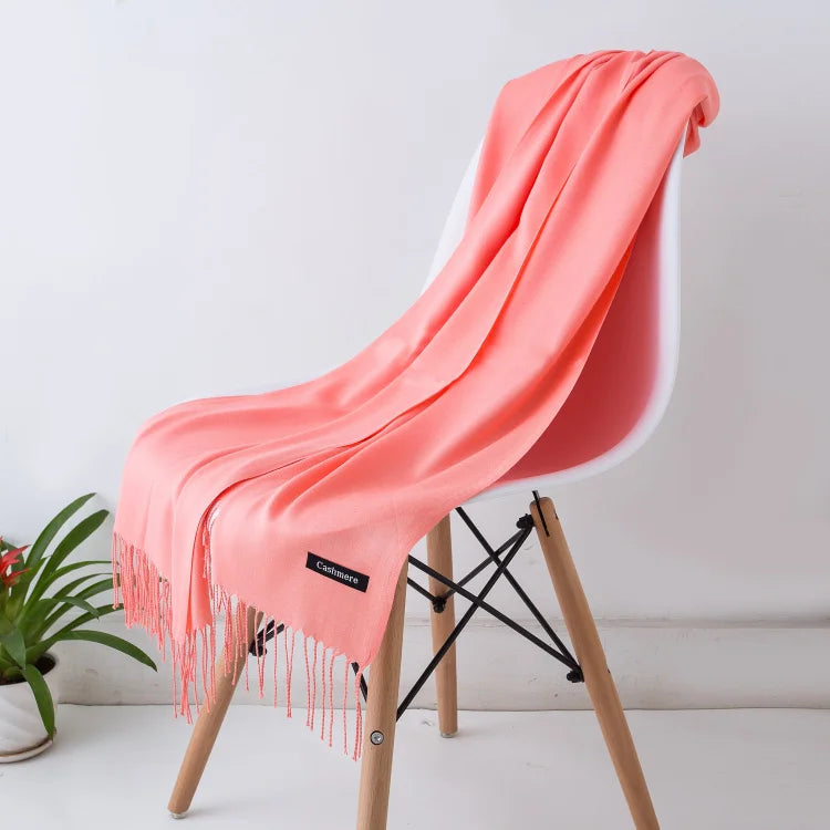 GYori Solid Color Women Scarf Winter Hijabs