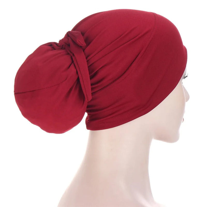 Muslim Hijabs Women Beanies Skellies Knot Bonnet