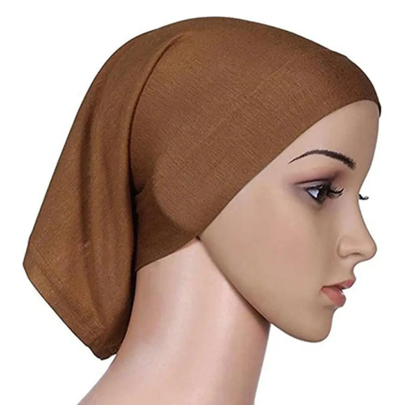 Women Hijabs Muslims Solid Color Cotton Cap Elastic