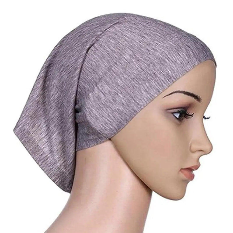 Women Hijabs Muslims Solid Color Cotton Cap Elastic