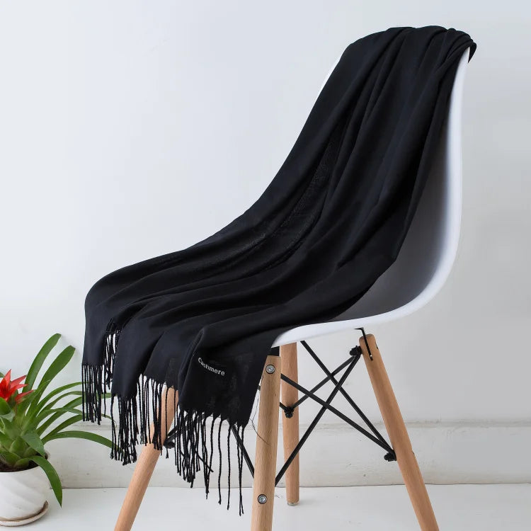 GYori Solid Color Women Scarf Winter Hijabs