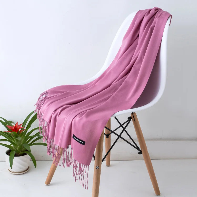 GYori Solid Color Women Scarf Winter Hijabs