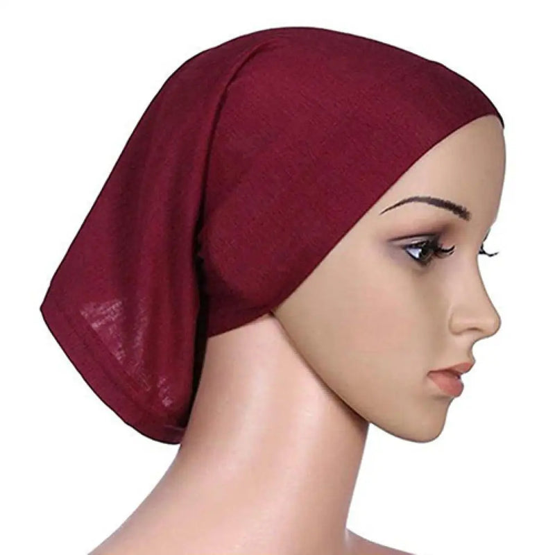 Women Hijabs Muslims Solid Color Cotton Cap Elastic