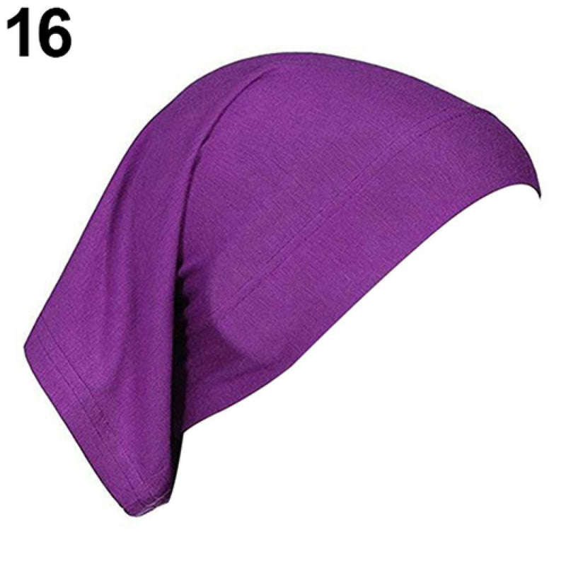 Women Hijabs Muslims Solid Color Cotton Cap Elastic