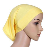 Women Hijabs Muslims Solid Color Cotton Cap Elastic