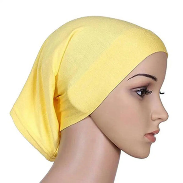 Women Hijabs Muslims Solid Color Cotton Cap Elastic