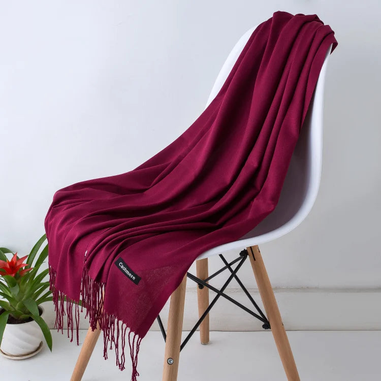 GYori Solid Color Women Scarf Winter Hijabs