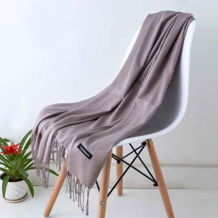 GYori Solid Color Women Scarf Winter Hijabs