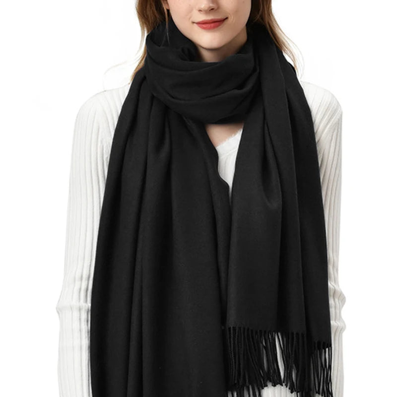 GYori Solid Color Women Scarf Winter Hijabs