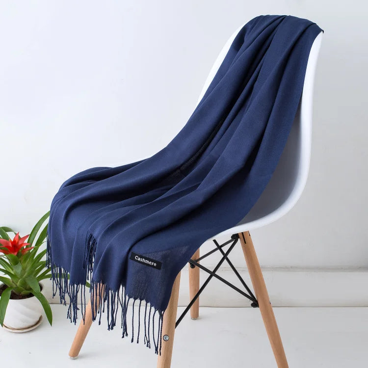 GYori Solid Color Women Scarf Winter Hijabs