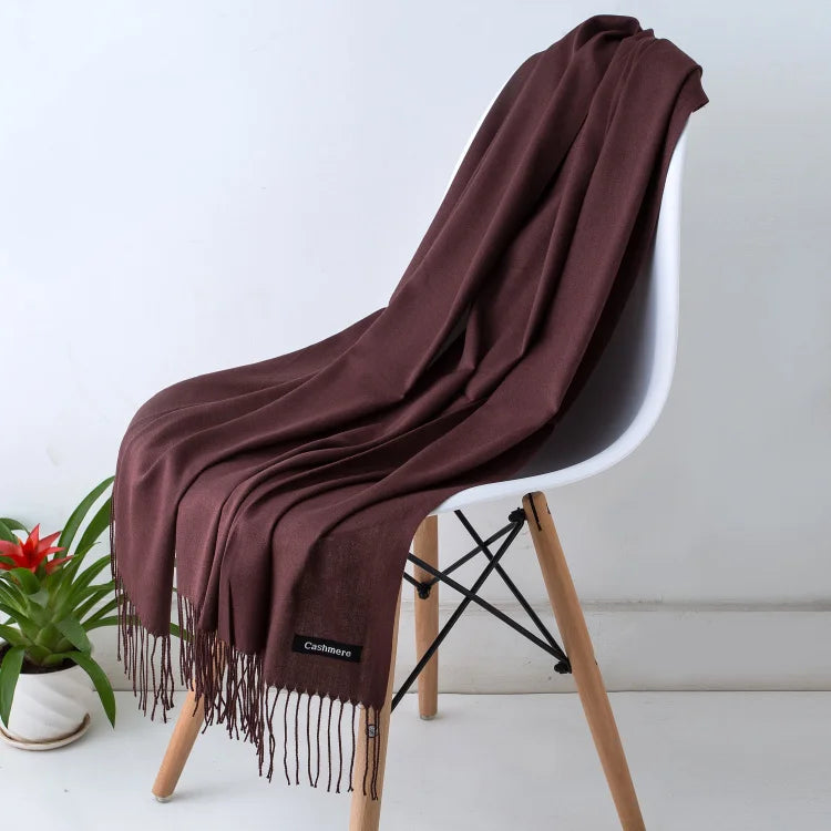 GYori Solid Color Women Scarf Winter Hijabs