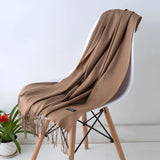 GYori Solid Color Women Scarf Winter Hijabs