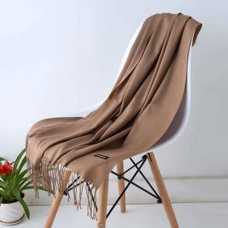 GYori Solid Color Women Scarf Winter Hijabs
