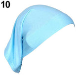 Women Hijabs Muslims Solid Color Cotton Cap Elastic