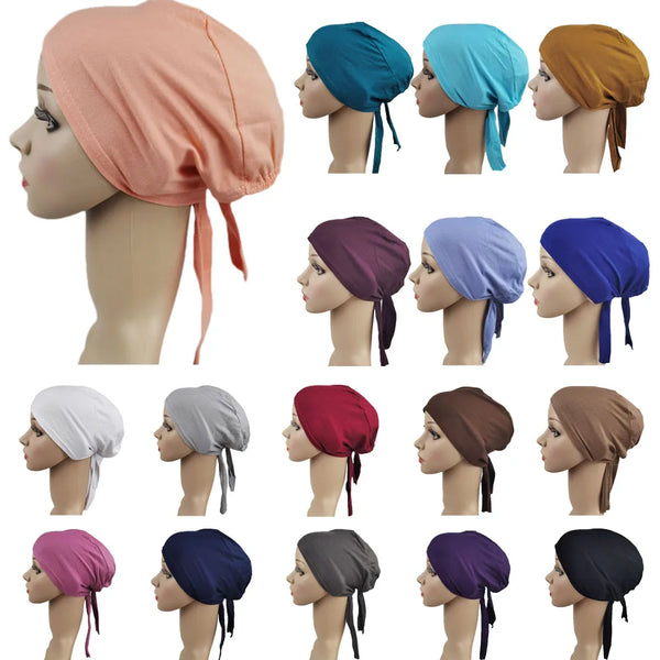 Under scarf Turban Tube Bone Bonnet Muslim Hijab Hat
