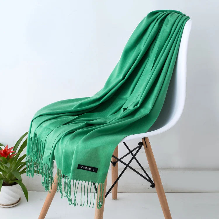 GYori Solid Color Women Scarf Winter Hijabs