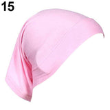 Women Hijabs Muslims Solid Color Cotton Cap Elastic