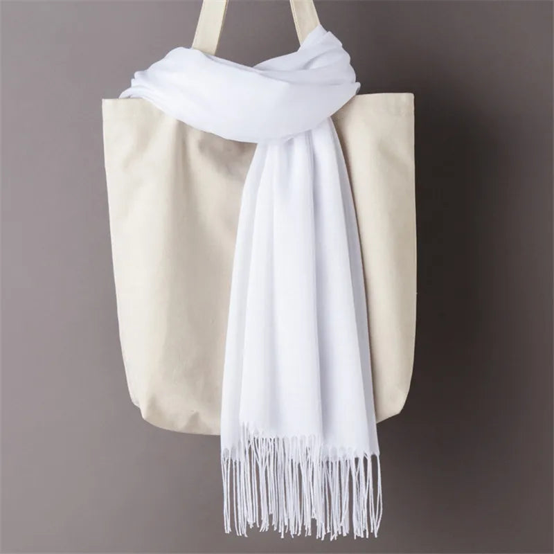GYori Solid Color Women Scarf Winter Hijabs