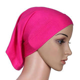 Women Hijabs Muslims Solid Color Cotton Cap Elastic