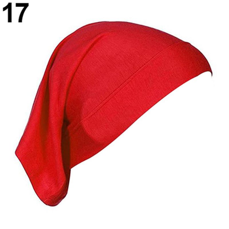 Women Hijabs Muslims Solid Color Cotton Cap Elastic
