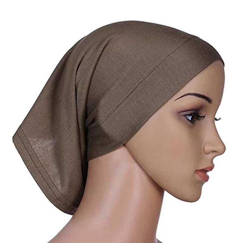 Women Hijabs Muslims Solid Color Cotton Cap Elastic