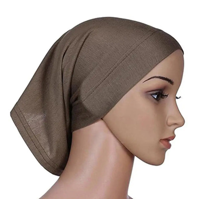 Women Hijabs Muslims Solid Color Cotton Cap Elastic