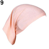 Women Hijabs Muslims Solid Color Cotton Cap Elastic